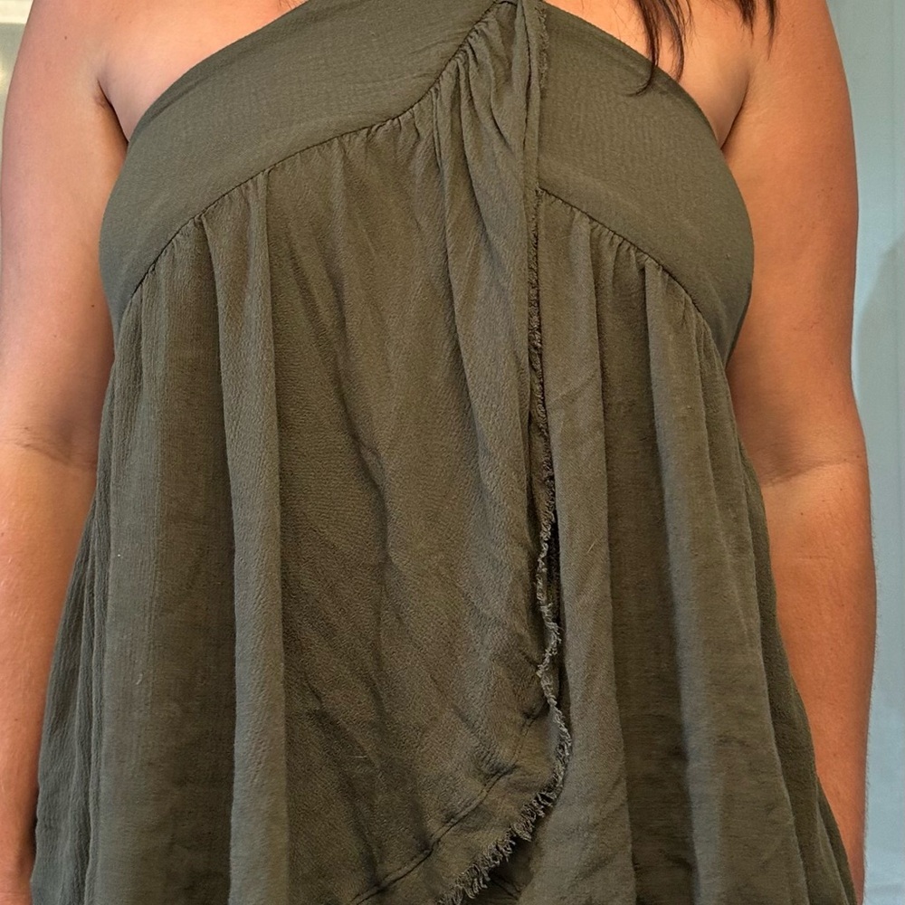 Easel Dark Olive Striped Garment
